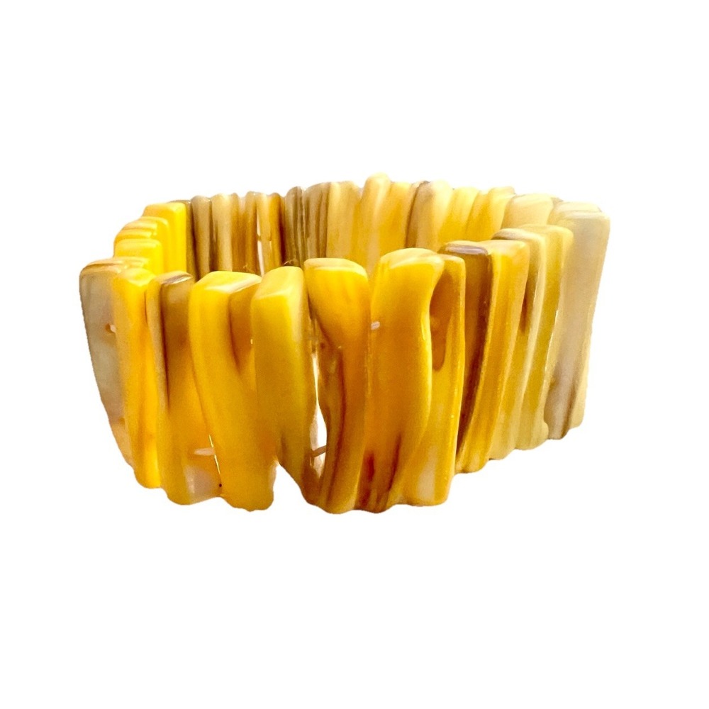 Vintage Fashion Bangle Bracelet Yellow Stone Elastic Women Jewelry‎ Accessory